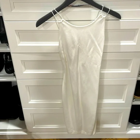 halter bias cut midi dress Bias Cut Halter Midi Dress with Lace Trim main image 1